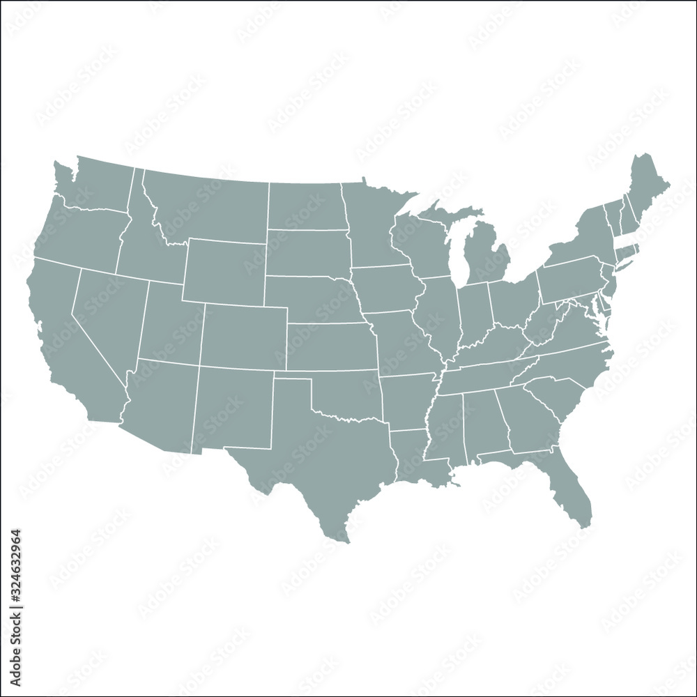 Naklejka Gray map of USA