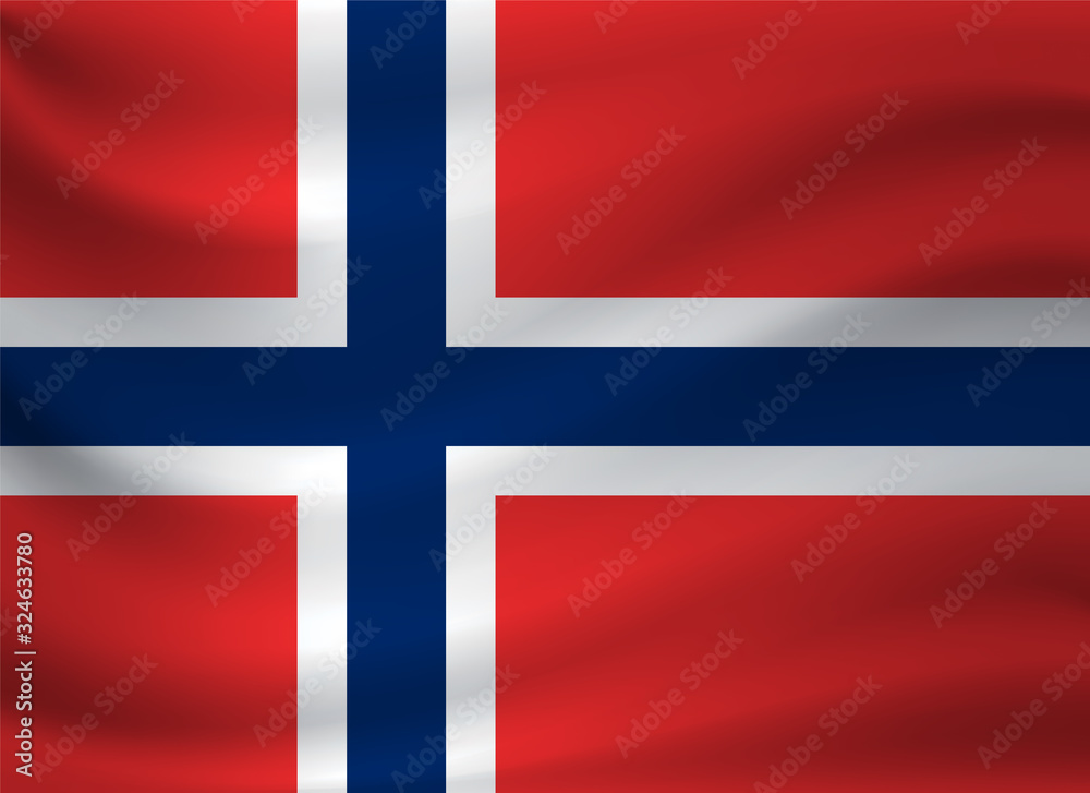 Waving flag of Norway. Vector illustration Waving flag of Norway. Vector illustration