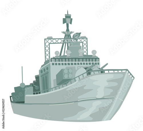 Wallpaper Mural Russian military warship. Vector on white isolated background