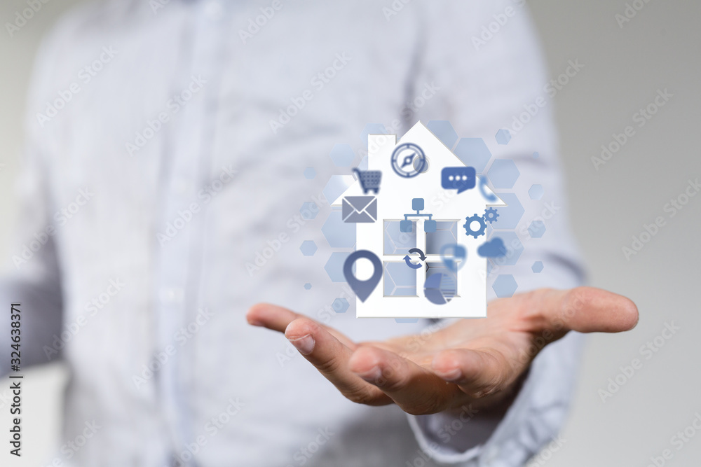 Smart home: Smarthome house automation icon Smart home: Smarthome house automation icon