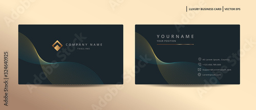 Luxury design business card with gold style minimalist template