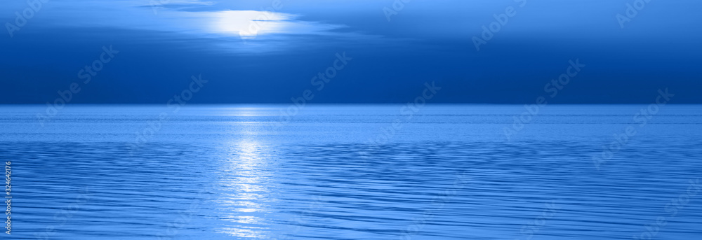Blue night on lake. Color of the year 2020 Classic Blue pantone