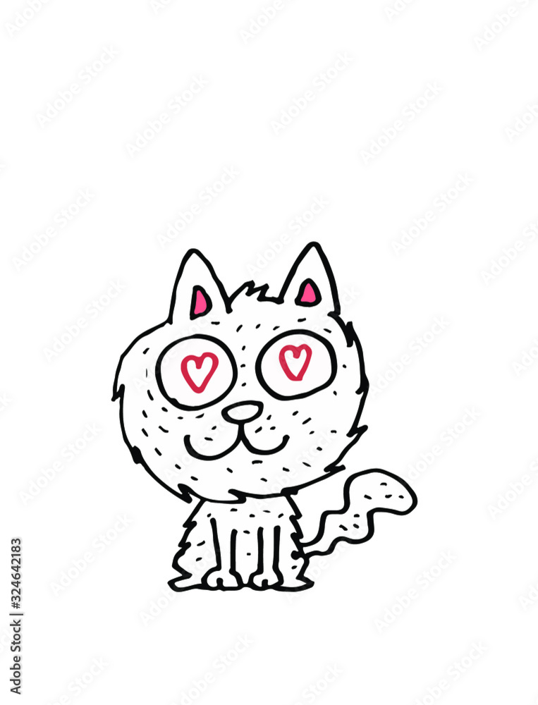 Fototapeta premium cat vecvtor illustration. cartoons 