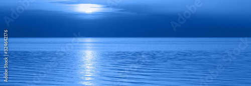 Blue night on lake. Color of the year 2020 Classic Blue pantone