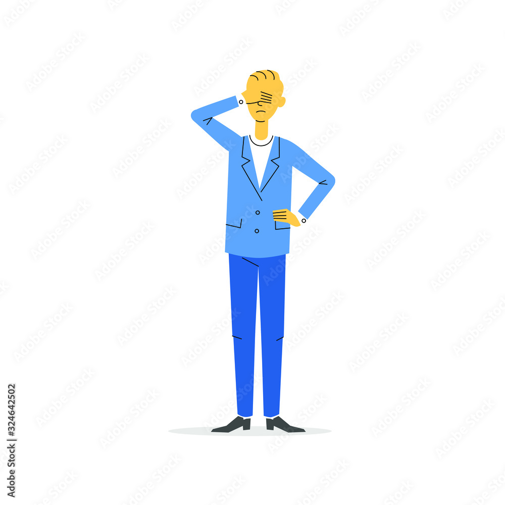Cartoon character for presentation. Retro style animation businessman. Pose Cartoon character for presentation. Retro style animation businessman. Pose