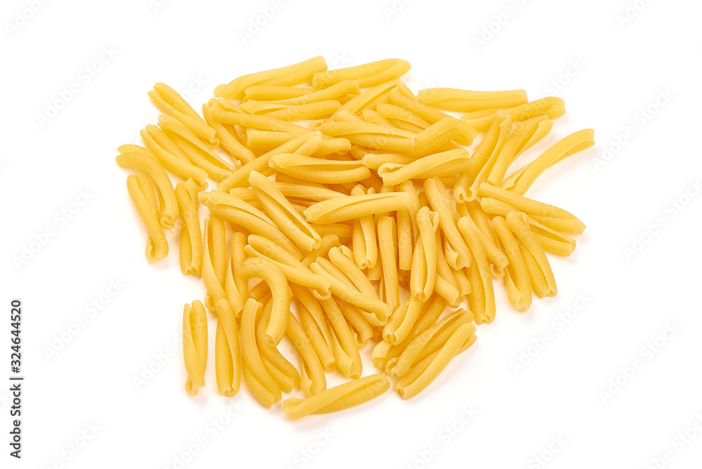 Italian Penne Rigate Macaroni Pasta, isolated on white background Italian Penne Rigate Macaroni Pasta, isolated on white background