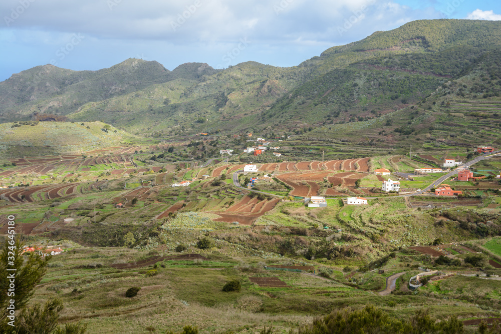 hillside village. beautiful mountain village. Spain Tenerife