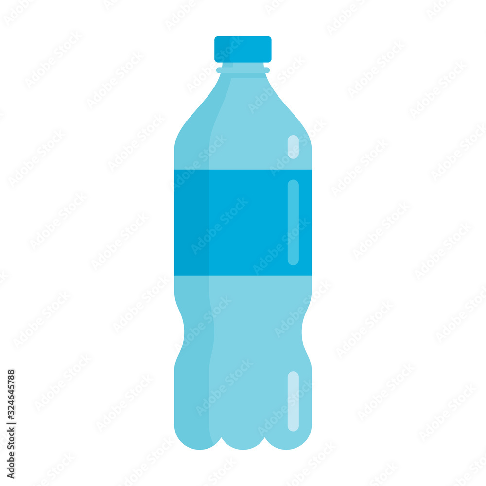 Flat plastic drink healthy water bottle mockup isolated on white background vector illustration. Element for web, game and advertising illustration Flat plastic drink healthy water bottle mockup isolated on white background vector illustration. Element for web, game and advertising illustration