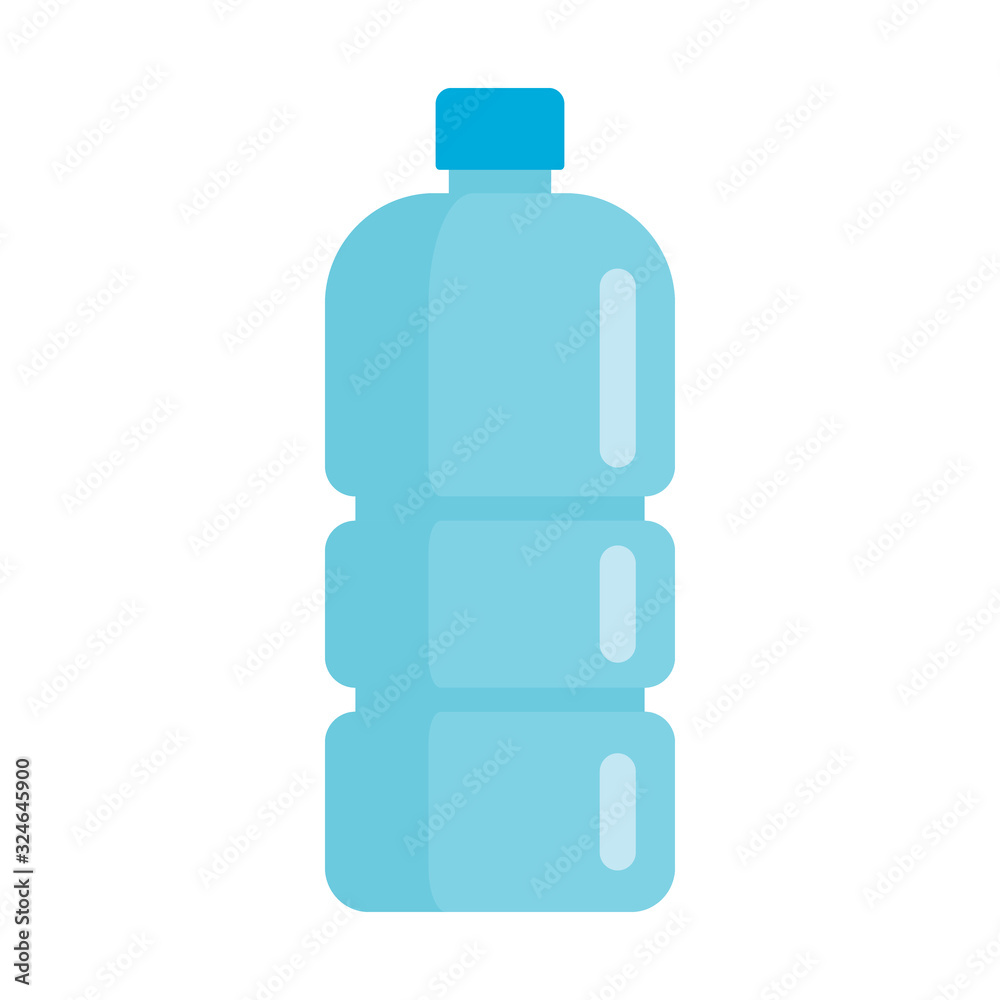 Flat plastic drink natural water bottle mockup isolated on white background vector illustration. Element for web, game and advertising natural water illustration Flat plastic drink natural water bottle mockup isolated on white background vector illustration. Element for web, game and advertising natural water illustration