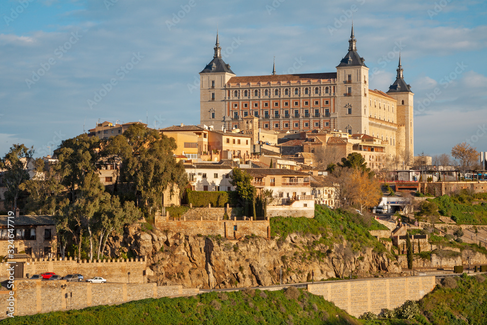 Toledo - The Alcazar castle in morning light.