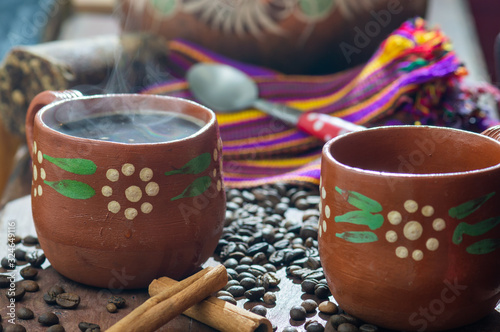 Cafe de Olla, Traditional Mexican Coffee from Clay Pots photo