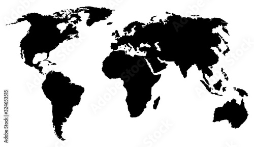 World map silhouette vector