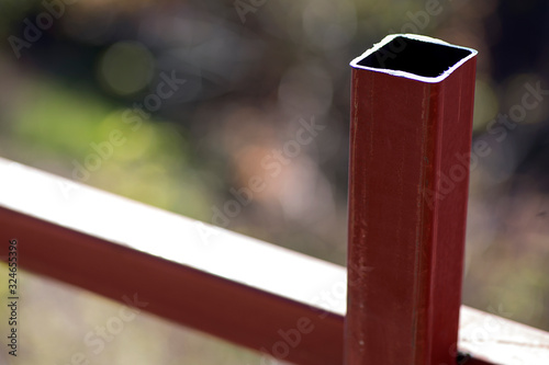 The iron construction profile for house at outdoor.