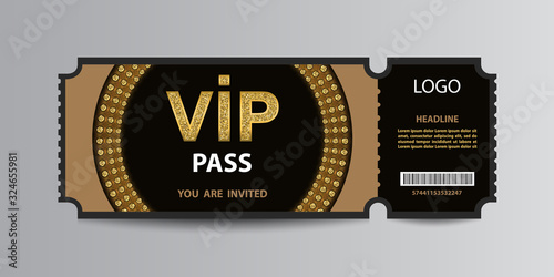 Luxury VIP admission ticket stub photo