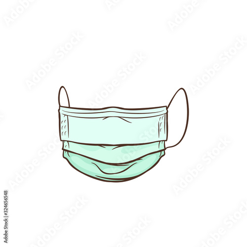 Medical mask, cartoon image, vector EPS
