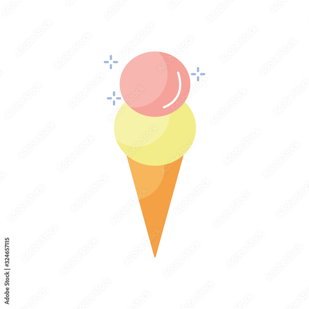 Isolated ice cream flat style icon vector design Isolated ice cream flat style icon vector design