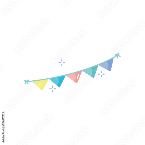 Isolated party banner pennant flat style icon vector design
