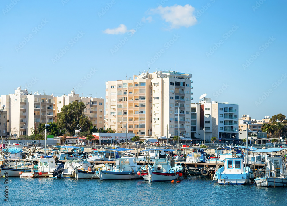 Larnaca marina, apartments, cityscape, Cyprus