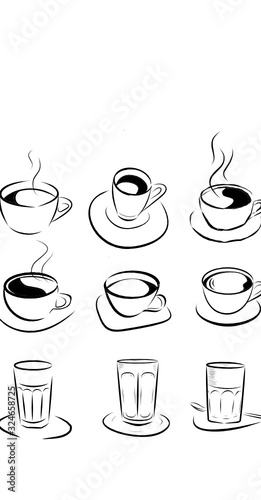 Kaffetassen Latte Macchiato und Cappuccino