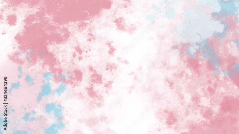 Digital illustration of a rectangular horizontal background of pink-white cotton clouds. Print for fabrics, posters, banners, web design, cards, paper packaging and products, scrapbooking.