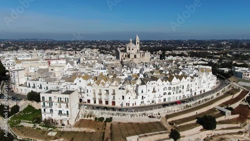 Locorotondo, historic Italian town, aerial shot 6