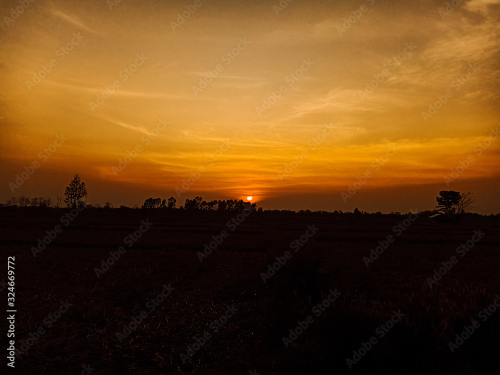 Obraz premium sunset in the city