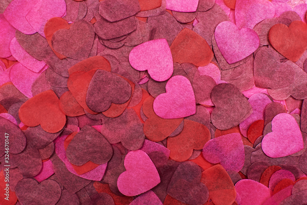 Abstract background of many hearts in close-up. The concept of Valentine's day. Abstract background of many hearts in close-up. The concept of Valentine's day.