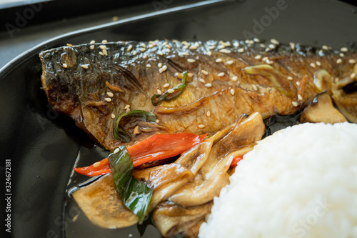 Saba fish grilled soy sauce - Grilled Mackerel (Saba Shioyaki)