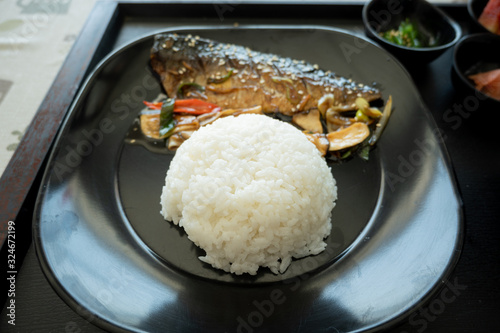 Saba fish grilled soy sauce - Grilled Mackerel (Saba Shioyaki)