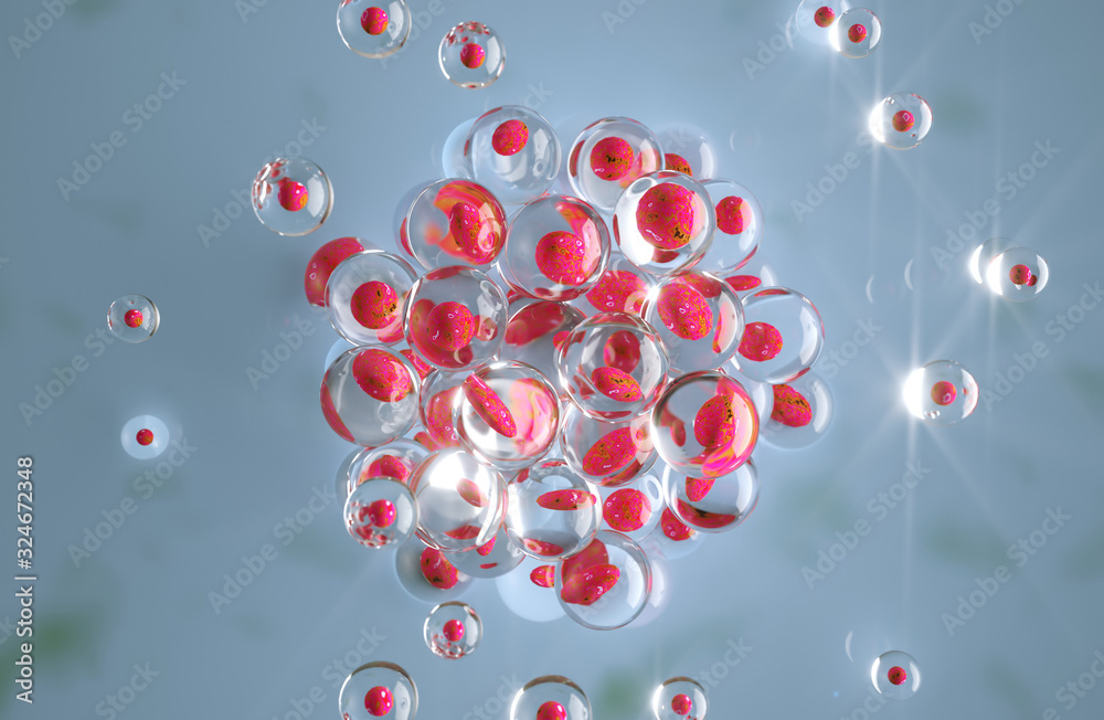 Ovum with outer structure called corona radiata 3D Rendering Stock