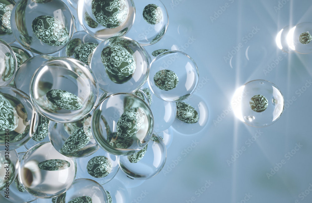 Ovum with outer structure called corona radiata 3D Rendering Stock