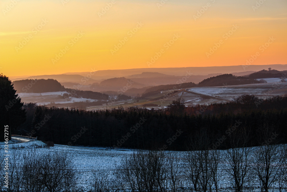 Winter Sonnenuntergang Eifel