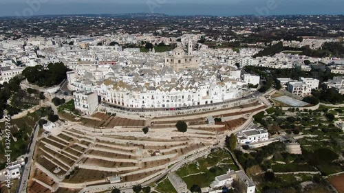 Locorotondo, historic Italian town, aerial shot