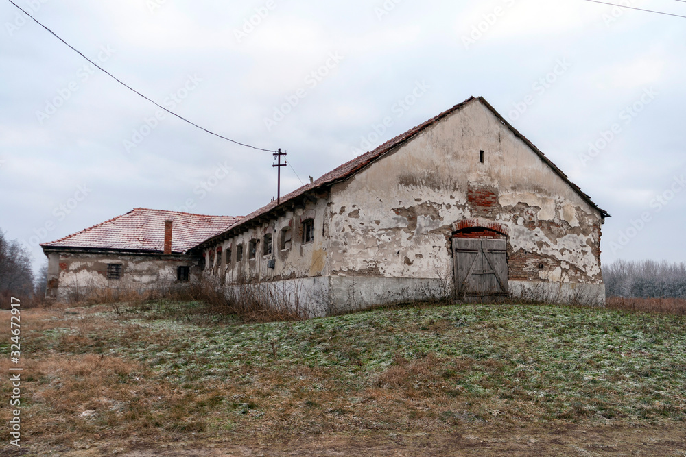 Abandoned building in the hungarian countryside