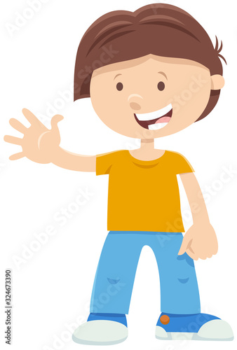 happy boy cartoon character illustration