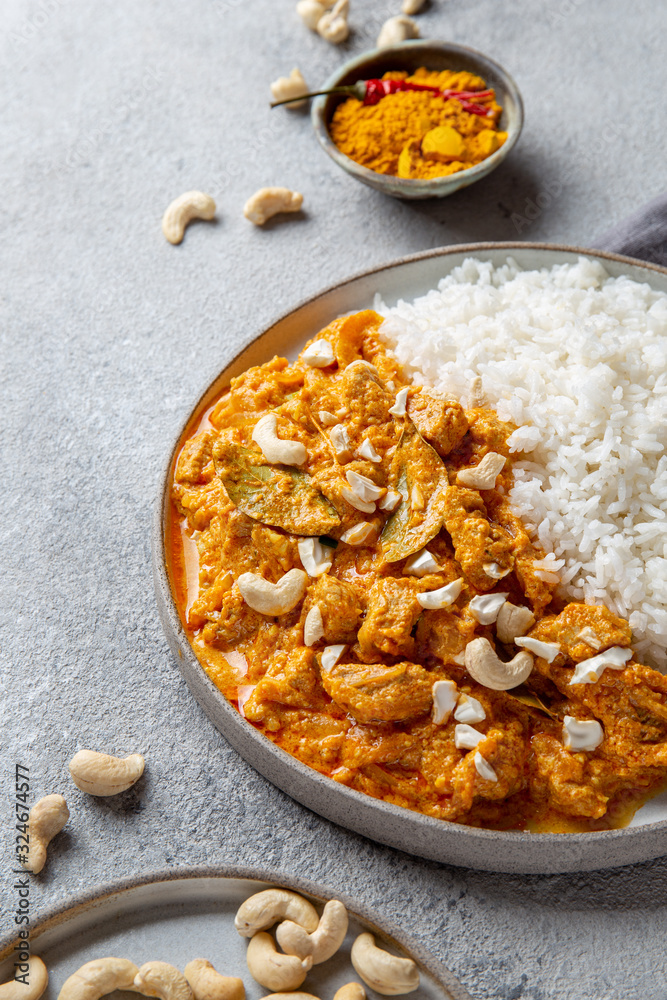 Fototapeta premium Tradishional Indian Food Lamb Korma with Cashew