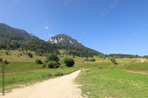 Landscape in Piatra Craiului National Park near Zărnești in Romania