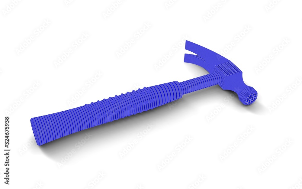 3d illustration of hammer isolated 3d illustration of hammer isolated