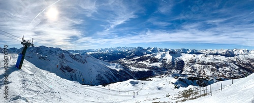 panorama del comprensorio sciistico della Via Lattea in Piemonte photo