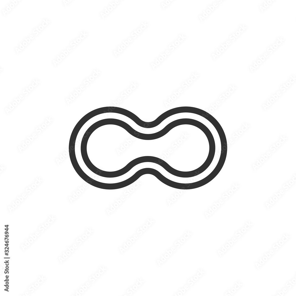 Obraz premium Linear Infinity loop symbol. Circle icon. Flat design. Minimal and simple. Stock Vector illustration isolated on white background.