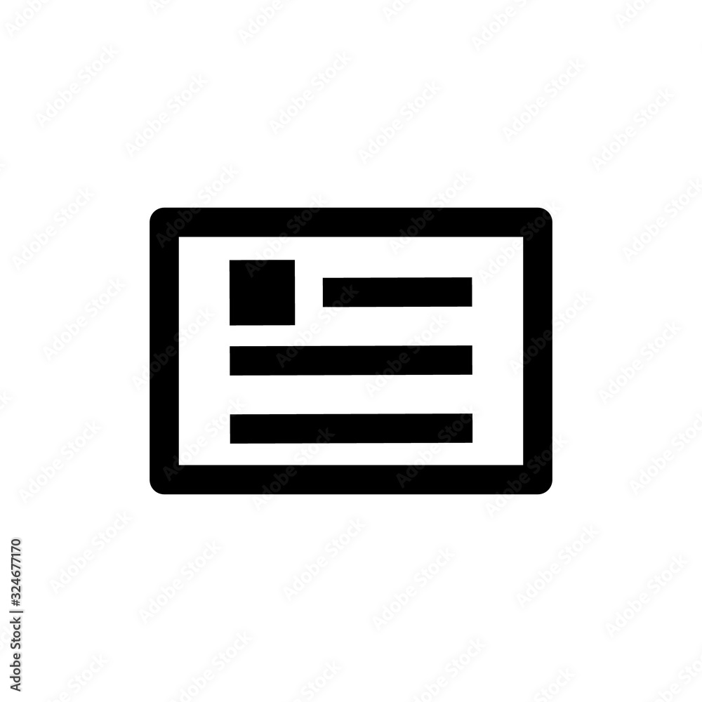 ID or profile icon in line style. Identity document, student card icon. User profile, business id symbol. ID or profile icon in line style. Identity document, student card icon. User profile, business id symbol.
