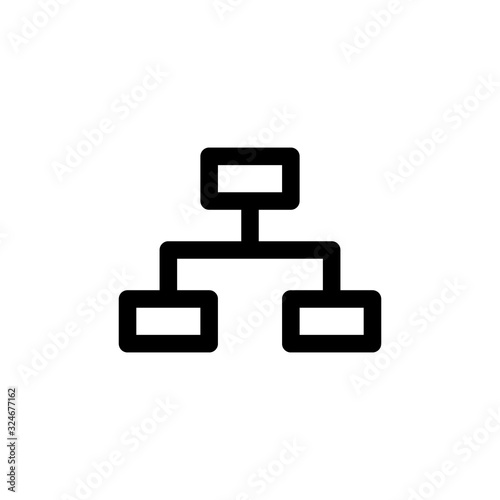 Computer network icon in line style. Internet, Connection icon. Client-server network topology. Network hub sign for website and mobil app design.
