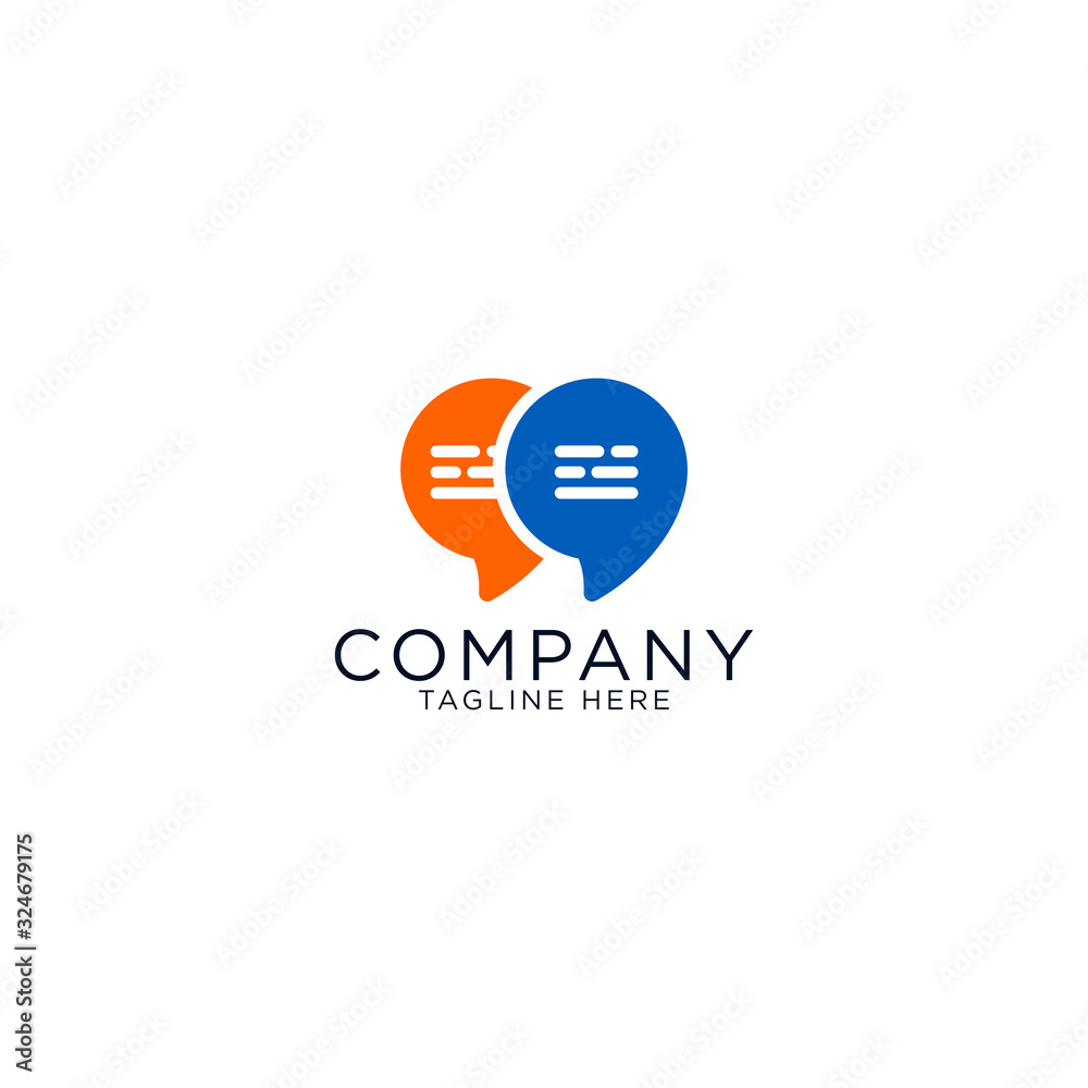 Talking, comment, chat icon logo design emblem template