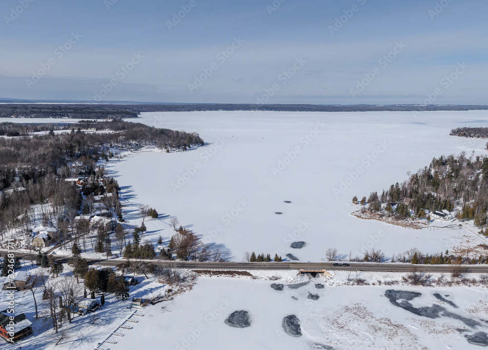 aerial view of Mullet Lake, Michigan, USA