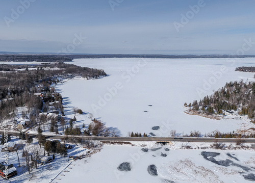 Fototapeta Naklejka Na Ścianę i Meble -  aerial view of Mullet Lake, Michigan, USA