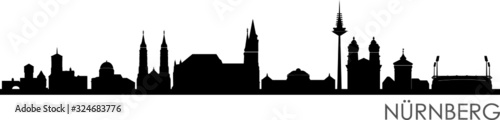 Nürnberg City Skyline Cityscape Outline Silhouette Vector