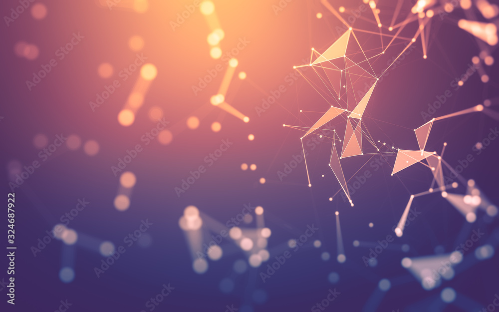 Abstract background. Molecules technology with polygonal shapes, connecting dots and lines. Connection structure. Big data visualization. Abstract background. Molecules technology with polygonal shapes, connecting dots and lines. Connection structure. Big data visualization.