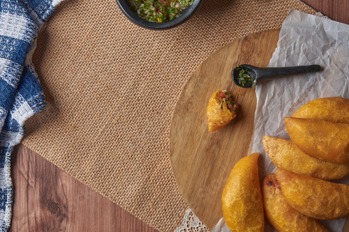 empanadas colombianas con aji picante Colombian food  photo