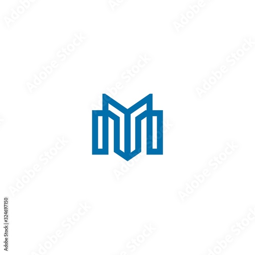 letter M logo vector abstract graphic minimalis