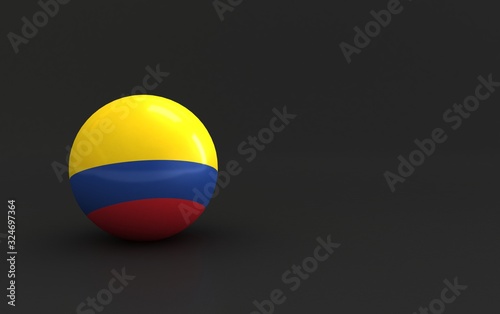 colombia flag. 3d ball flag of countries. country flag background. country flag rendering ball with dark. 